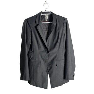 Tristan Women's Gray Fitted Single Breasted Notch Lapel Formal Blazer